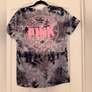 PINK Victoria's Secret Tie-Dye Pocket Tee in Black, Gray, Pink
